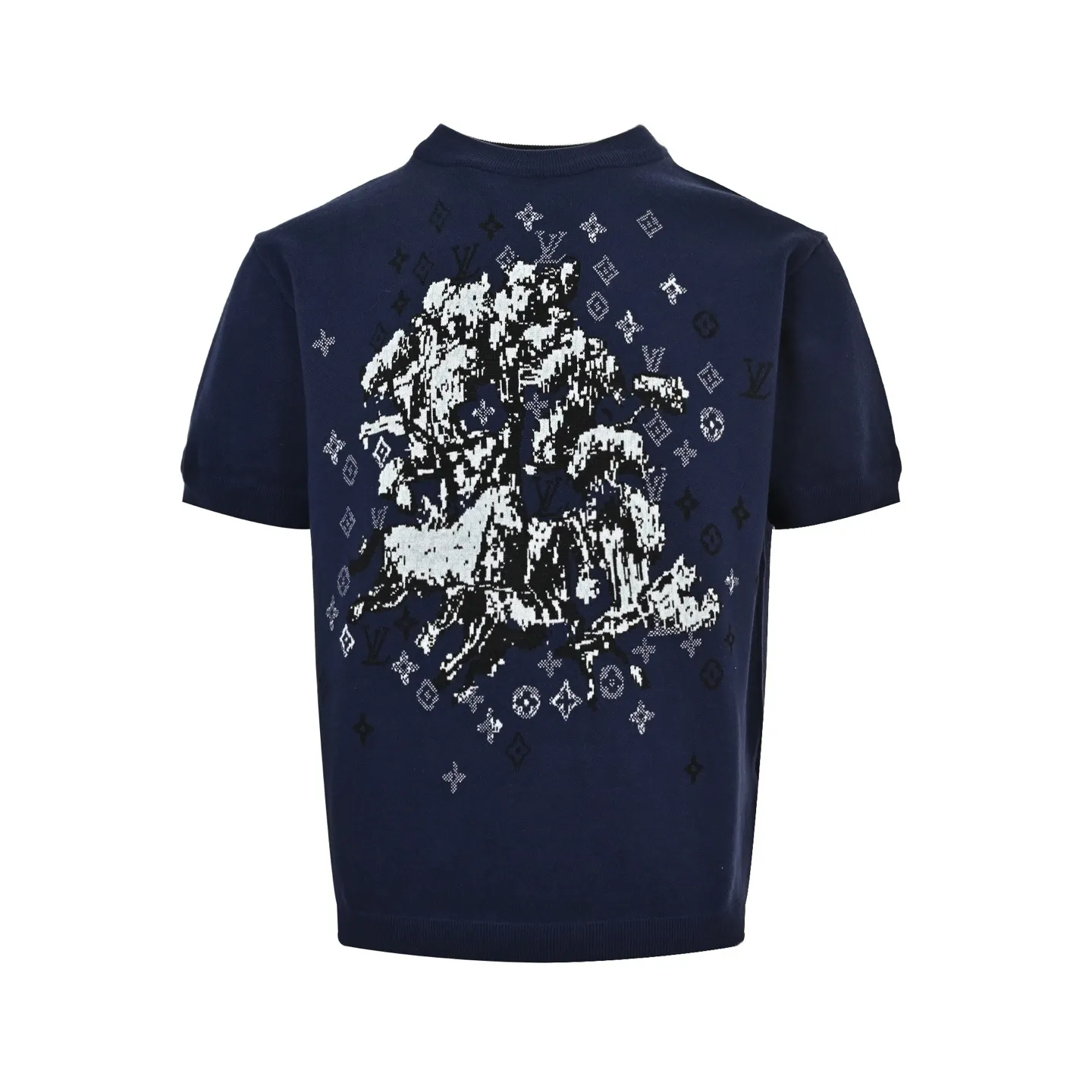 Louis Vuitton/Louis Vuitton Year of the Horse intarsia colorblock jacquard knitted short sleeves